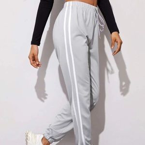 Side stripe elastic waist sweatpants